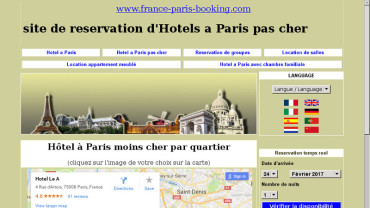 Page d'accueil du site : France-Paris-Booking