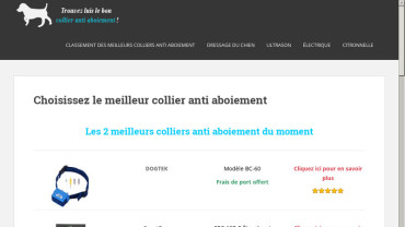 Page d'accueil du site : Collier anti-aboiement.
