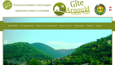Page d'accueil du site : Gîte Arnould