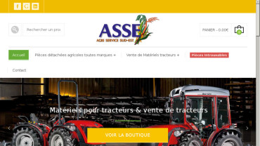 Page d'accueil du site : Agri Service Sud Est