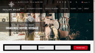 Page d'accueil du site : Morocco Tailor Made Travel