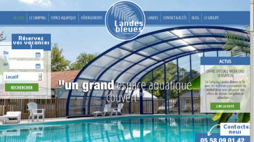 Page d'accueil du site : Camping Landes Bleues