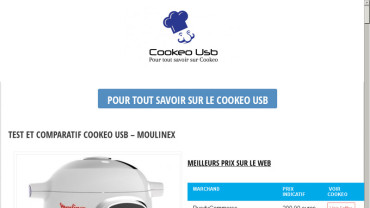 Page d'accueil du site : Cookeo USB