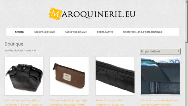 Page d'accueil du site : Maroquinerie.eu