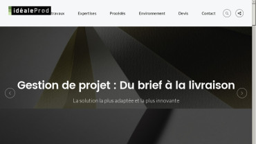 Page d'accueil du site : Idéal Prod