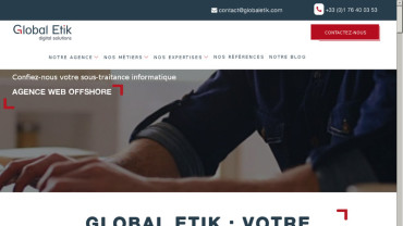 Page d'accueil du site : Global Etik