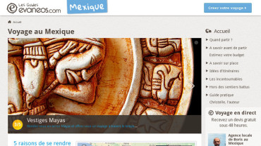 Page d'accueil du site : Voyage au Mexique 