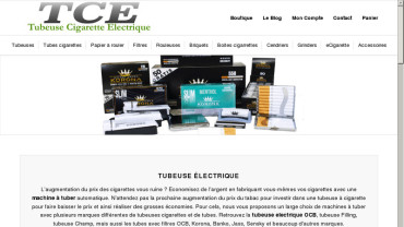 Page d'accueil du site : Tubeuse de cigarette electrique