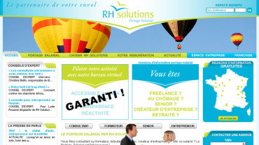 Page d'accueil du site : RH Solutions