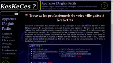 Page d'accueil du site : Keskeces