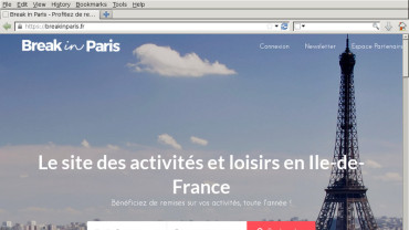 Page d'accueil du site : Break In Paris