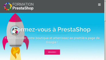 Page d'accueil du site : Formation Prestashop
