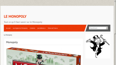Page d'accueil du site : Le Monopoly
