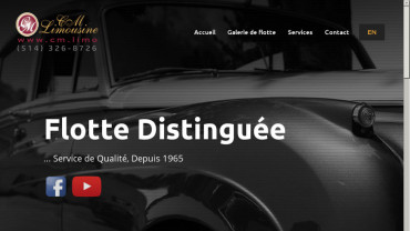 Page d'accueil du site : CM Limousine