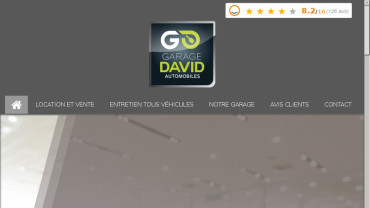 Page d'accueil du site : Garage David