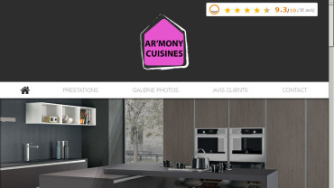 Page d'accueil du site : Ar'mony Cuisine
