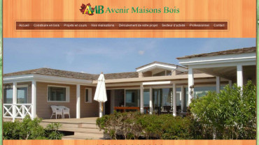 Page d'accueil du site : Avenir Maisons Bois