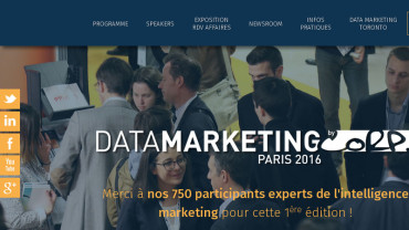 Page d'accueil du site : Data Marketing Paris