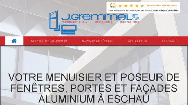 Page d'accueil du site : Métallerie J.Gremmel et Compagnie