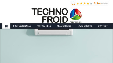 Page d'accueil du site : Techno Froid