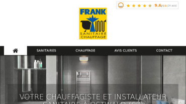 Page d'accueil du site : Frank Sanitaire