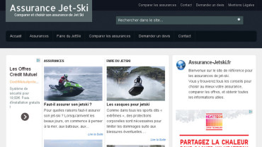 Page d'accueil du site : Assurance Jetski