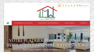 Page d'accueil du site : LMW Plâtrerie