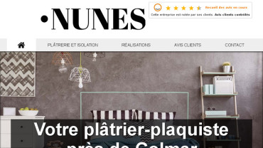 Page d'accueil du site : Plâtrerie Nunes
