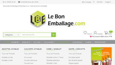 Page d'accueil du site : Le Bon Emballage