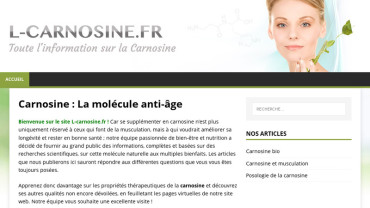 Page d'accueil du site : L-Carnosine