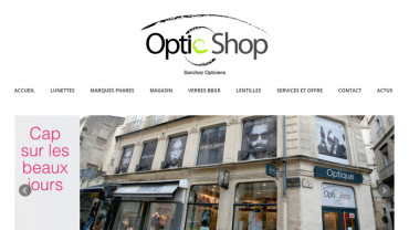 Page d'accueil du site : Optic Shop Montpellier