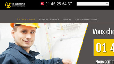 Page d'accueil du site : Vite Un Electricien