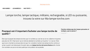 Page d'accueil du site : Ma Lampe Torche