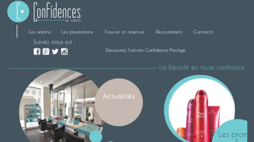 Page d'accueil du site : Confidences