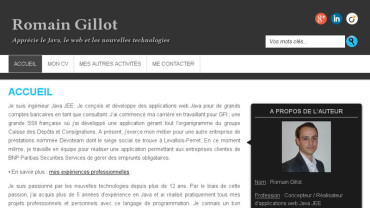 Page d'accueil du site : Romain Gillot