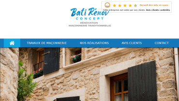 Page d'accueil du site : Bati Renov Concept
