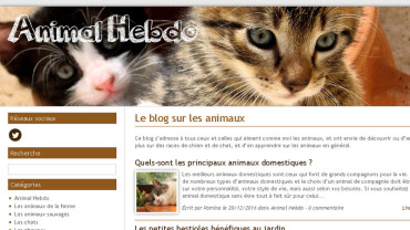 Page d'accueil du site : Animal Hebdo