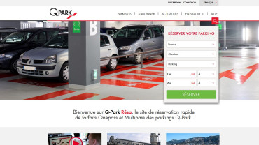Page d'accueil du site : Q-Park