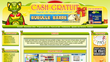 Page d'accueil du site : Cash-Gratuit