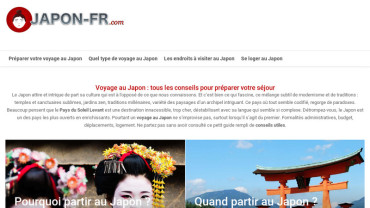 Page d'accueil du site : Japon FR