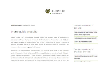Page d'accueil du site : Leneidre