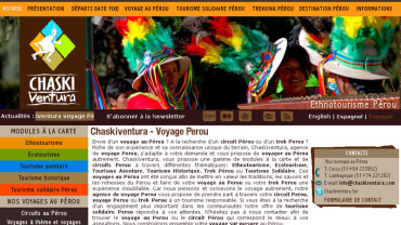 Page d'accueil du site : Chaskiventura
