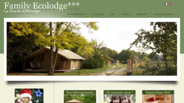 Page d'accueil du site : Family Ecolodge