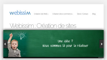 Page d'accueil du site : Webissim