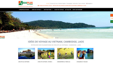 Page d'accueil du site : AsiaPlus Voyages