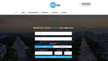 Page d'accueil du site : ZenCab