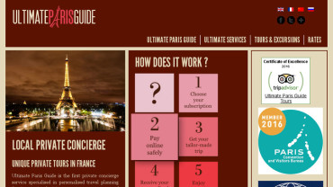 Page d'accueil du site : Ultimate Paris Guide 