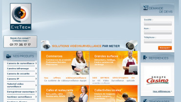 Page d'accueil du site : Eyetech
