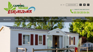 Page d'accueil du site : Camping Eskualduna