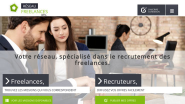 Page d'accueil du site : Réseau Freelances